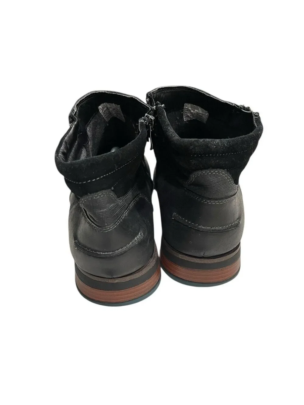 Steve Madden P-Kingpin Men’s Black Leather Zipper Casual Dress Boots SZ 11